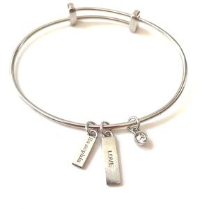 Lia Sophia Silver Tone Charm Bangle